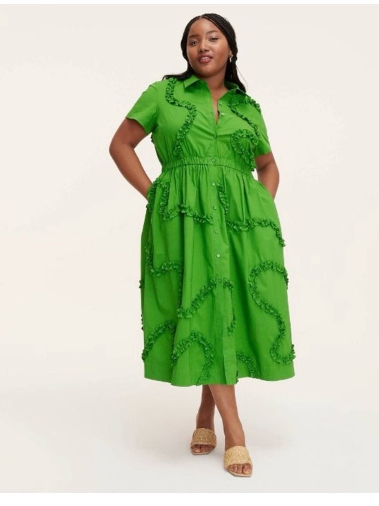 kate spade Dresses & Skirts - Women's Ribbon Short Sleeve Midi Shirtdress Kate Spade Target Green Women’s XS